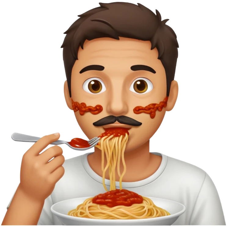 Man eating pasta  emoji