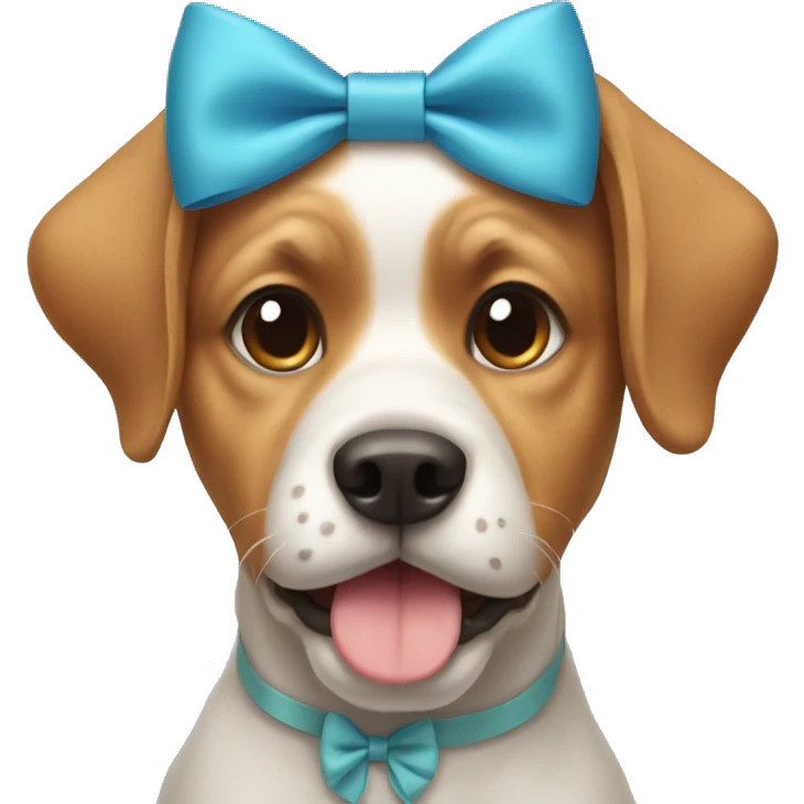 A dog wearing a bow emoji