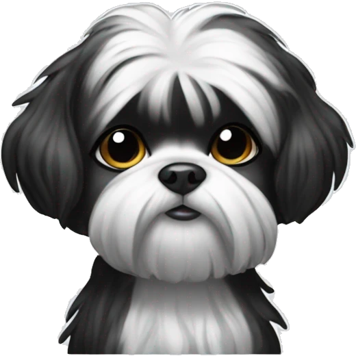 black and white shitzu wearing a dress  emoji