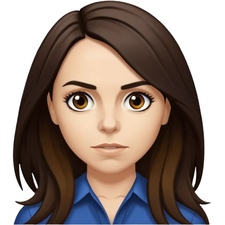 Melanie C with dark brown long hair emoji