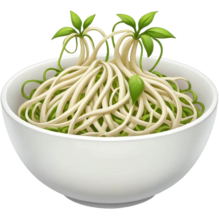Bean sprouts in bowl not standing emoji