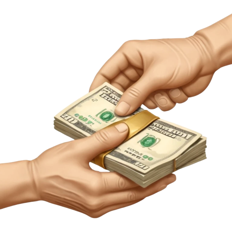 the hand passes money to the other hand emoji