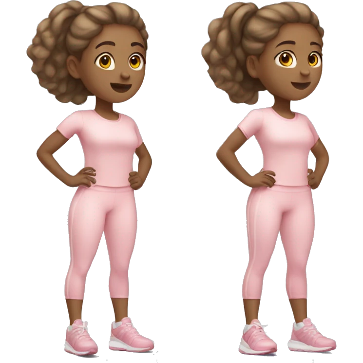 Girl exercising with light pink clothes light skin emoji