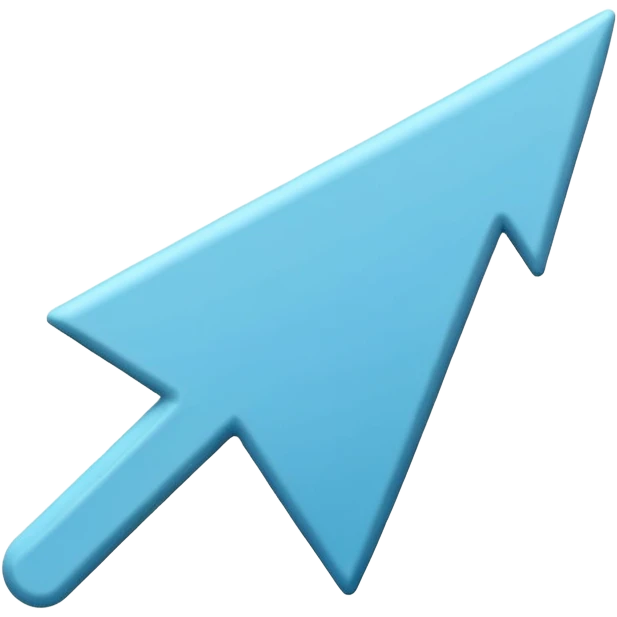 matte plasticine claymation style white arrow cursor pointer no background emoji