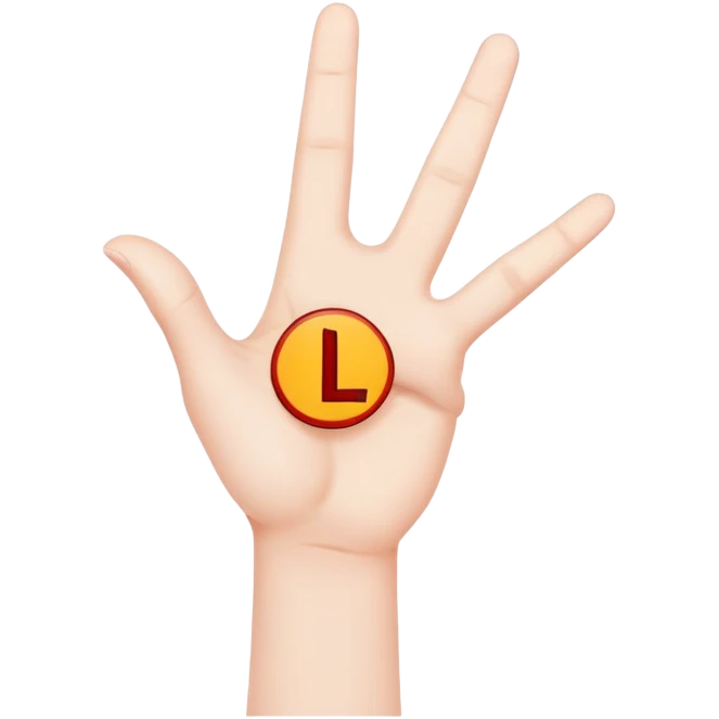 Putting L up with hand  emoji