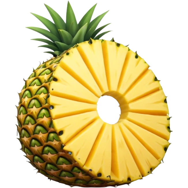 pineapple slice circular no leaves, not hollow emoji