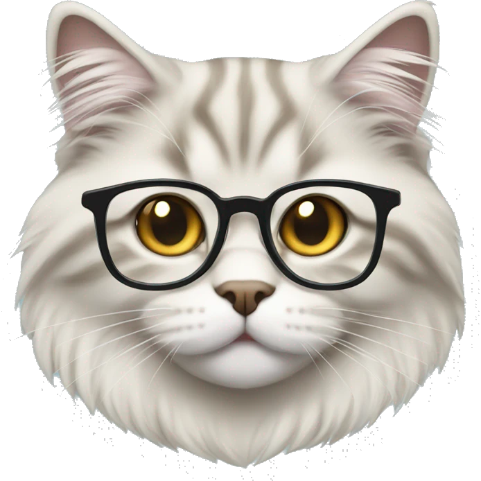siberian cat with glasses emoji