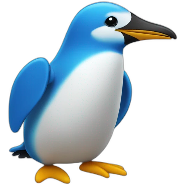 blue pingouin saluting emoji