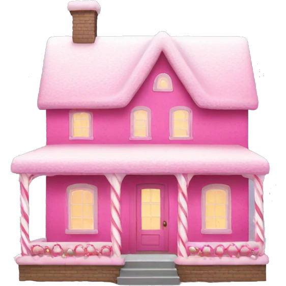 pink christmas house  emoji