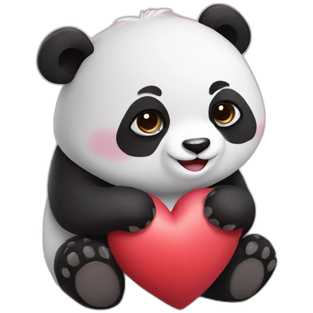 Panda with heart emoji