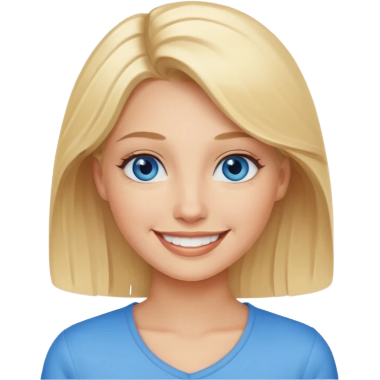 blonde qui sourit emoji