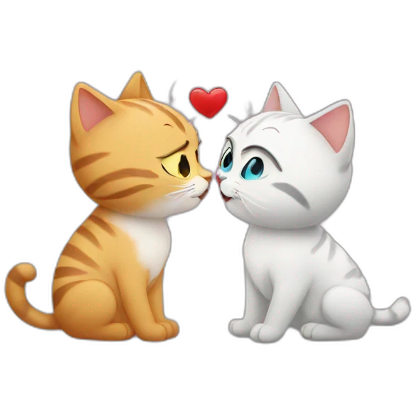 Cats kiss in love emoji