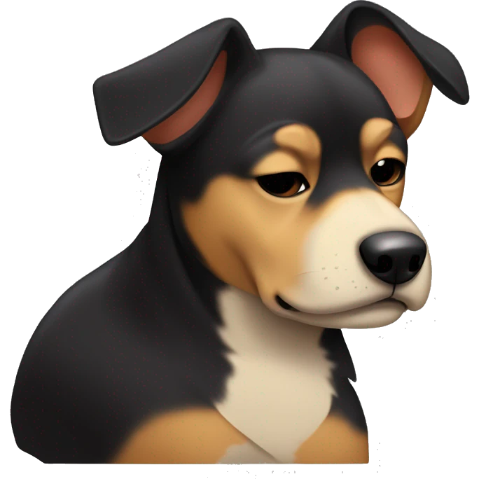 black and tan dog with pointy ears sleeping emoji