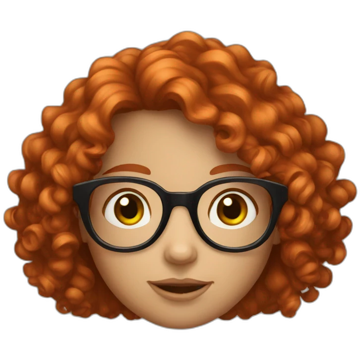 curly redhead glasses girl emoji