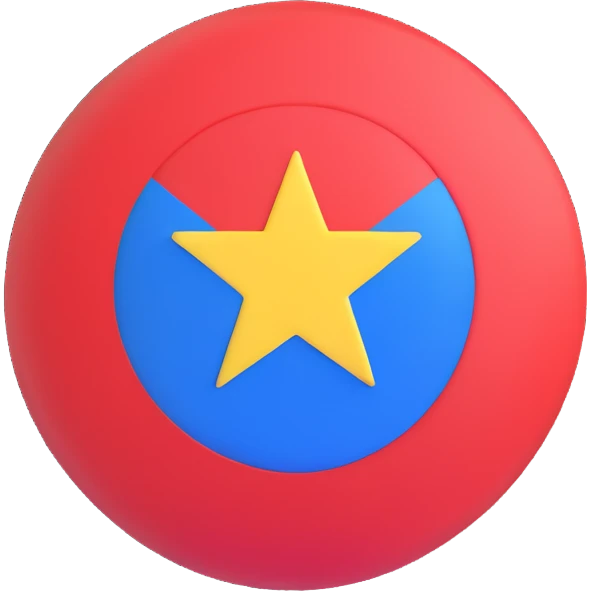 Russia flag in a circular shape, 3D emoji style emoji