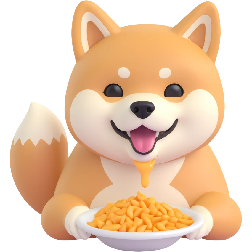 shiba inu, eating emoji