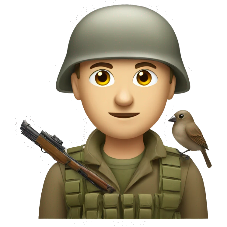 russian soldier with sparrow  emoji
