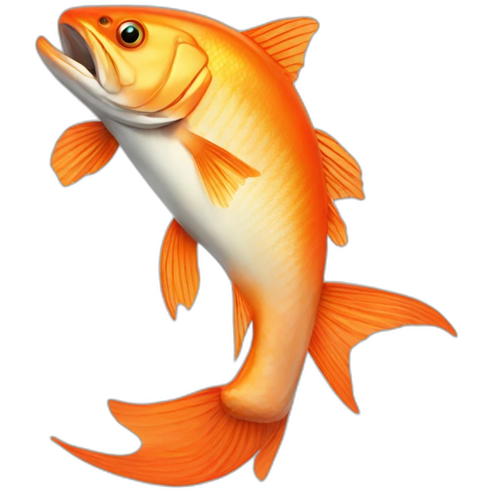 a cyborg orange salmon emoji