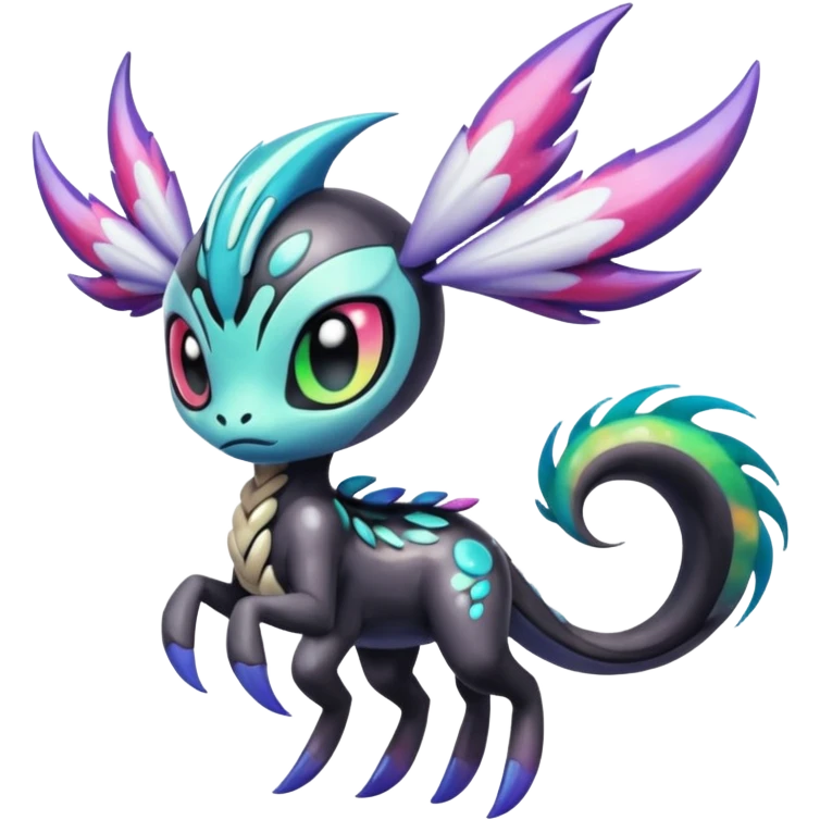 Colorful Shiny Edgy Cool Badass Painted Splashed Exotic Meloetta-Palkia-Venom-Stitch-Fakémon-creature-hybrid emoji