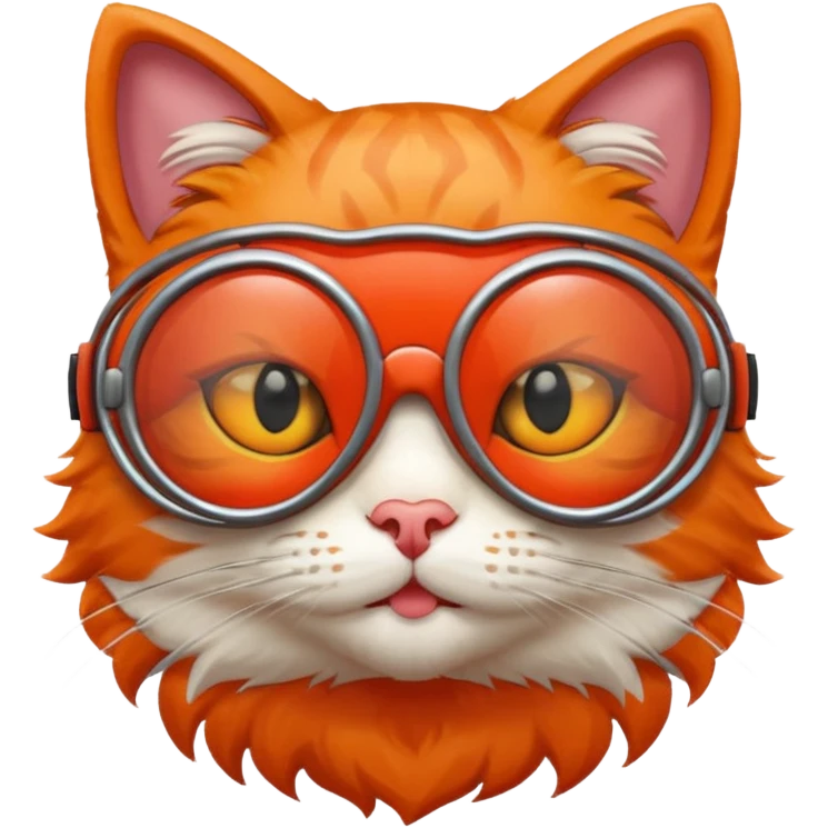 A cat wearing red goggles emoji