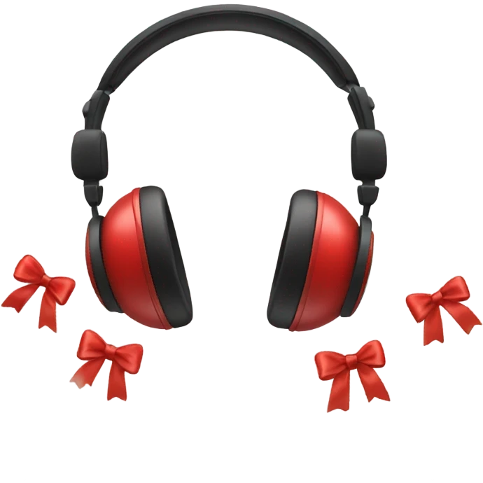 headphones with red bows emoji