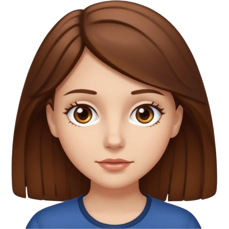 chica blanca con cabello y ojos cafes emoji