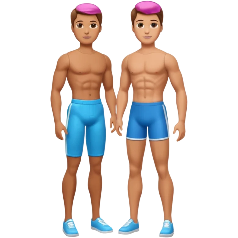 barbie ken as a guy with brown hair and brown eyes and tanned skin and full body emoji