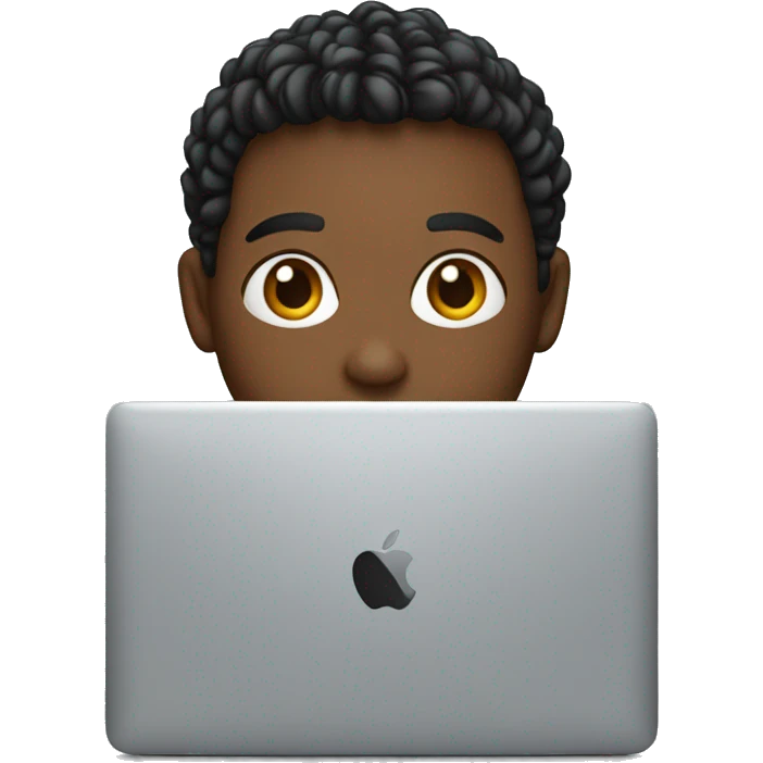 young with a macbook pro emoji