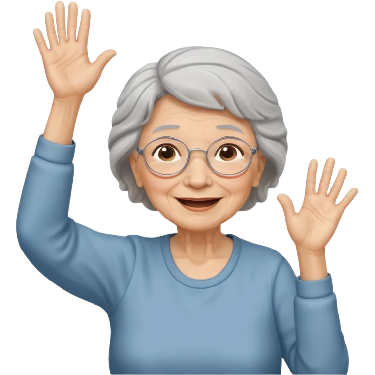 Old lady hands up raise the roof dancing  like she doesn’t care  emoji