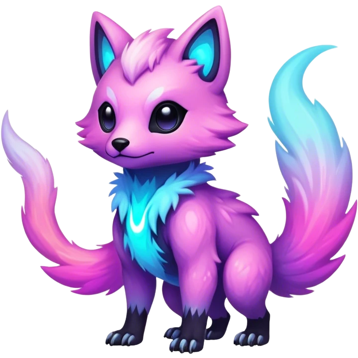 Epic Edgy Cute Colorful Vibrant Pastel Nebula Modern Vernid-Protogen-creature-animal, full body emoji
