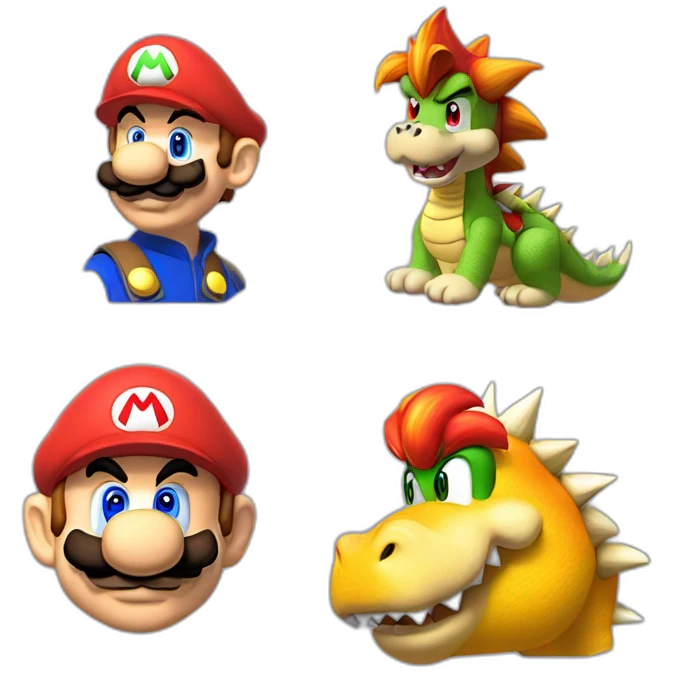 mario avec peach et bowser emoji