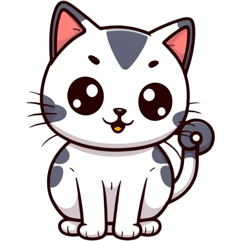 cute playful cat with big eyes emoji