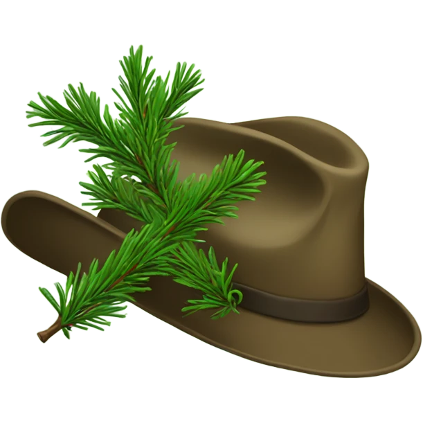 Fir branch on a hunters hat emoji
