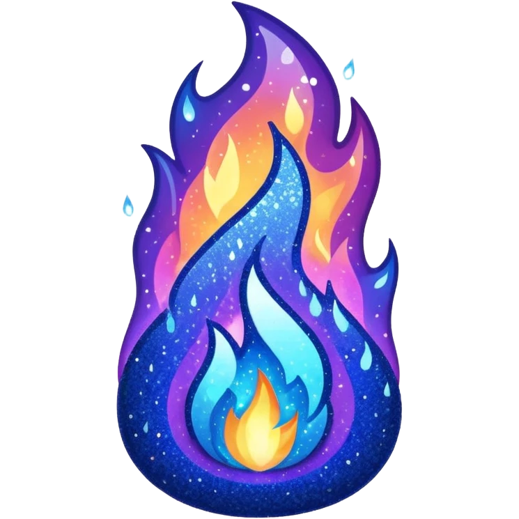 navy blue glitter fire in blue tones  emoji