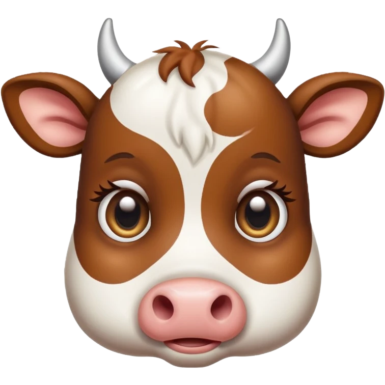 brown and white cute cow emoji
