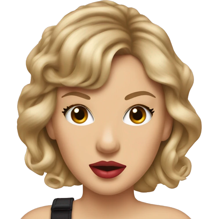 Taylor Swift with a tongue sticking out and her eyes in the back of her head emoji