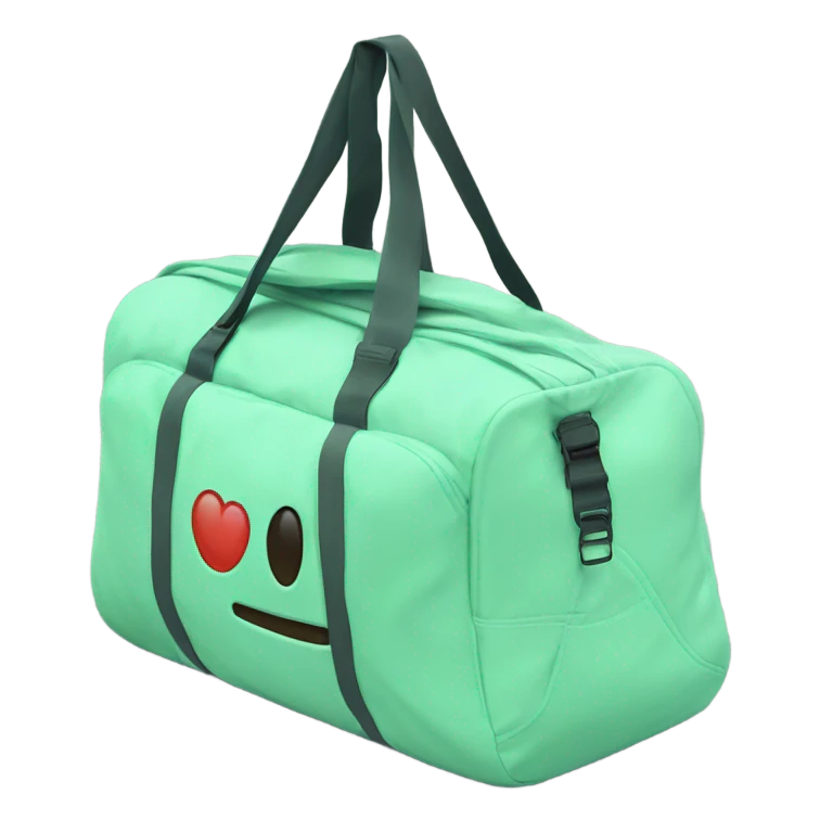 Gym duffle bag mint green color emoji