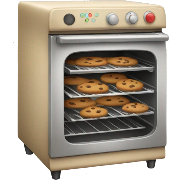 Beige oven with cookies emoji