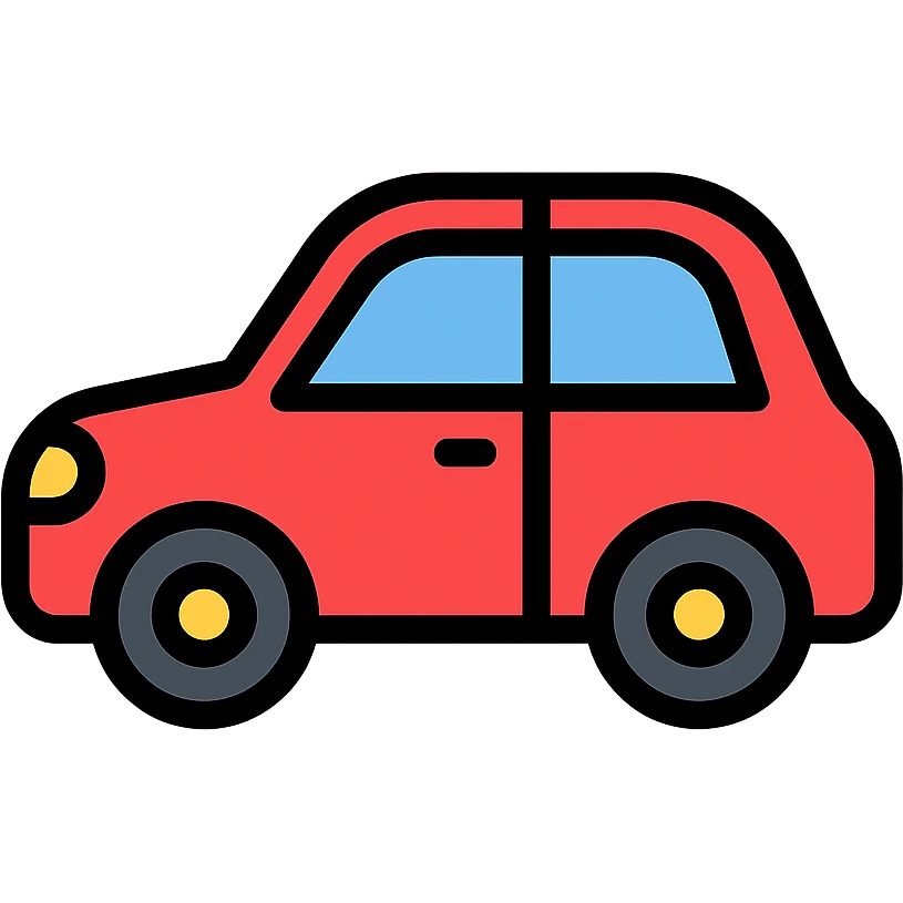 red and blue automobile icon emoji