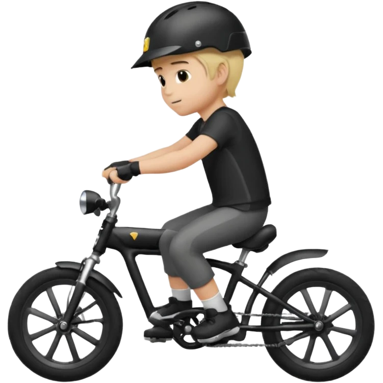 bike riding black bike blonde hair boy helmet emoji