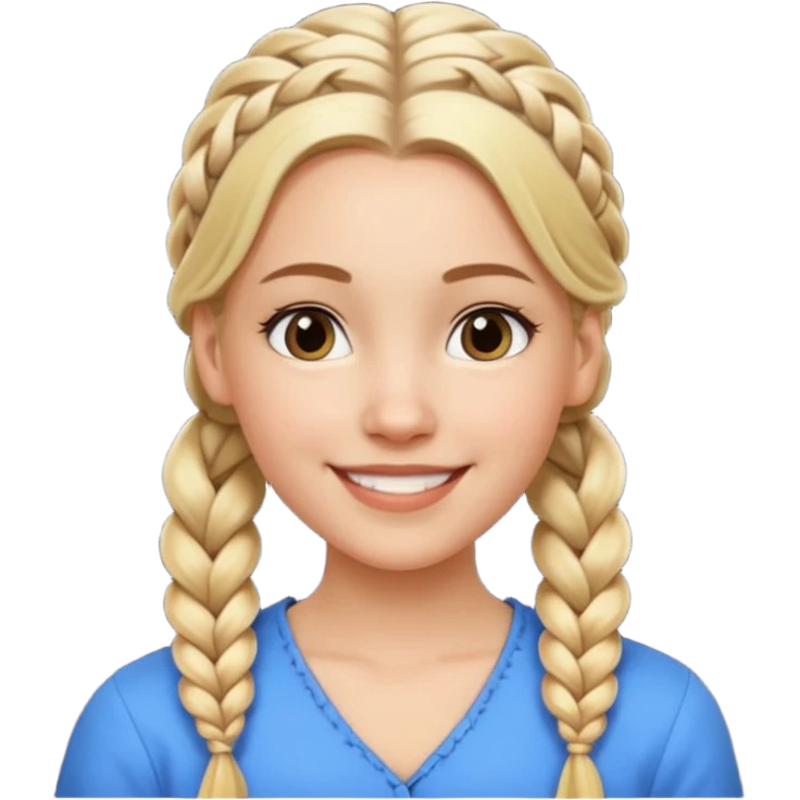 white girl, full braided blonde hair, side cornrows emoji