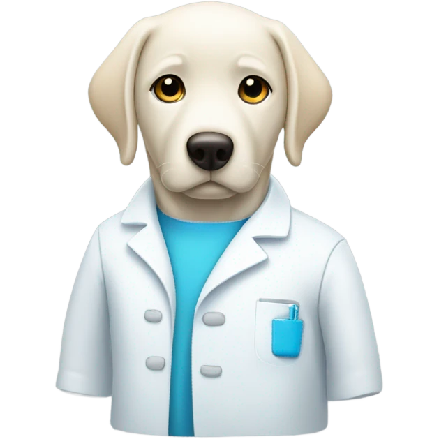 white lab with light blue Banda  emoji