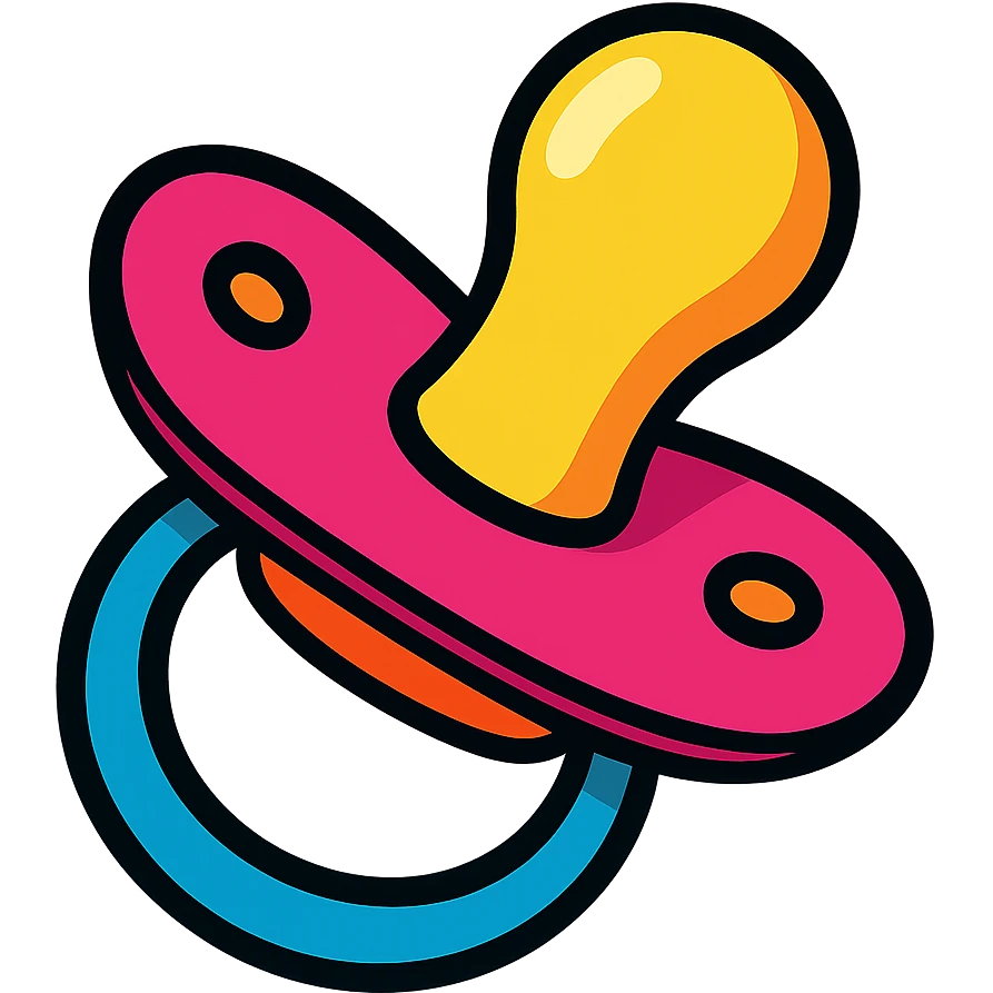 playful and colorful pacifier emoji