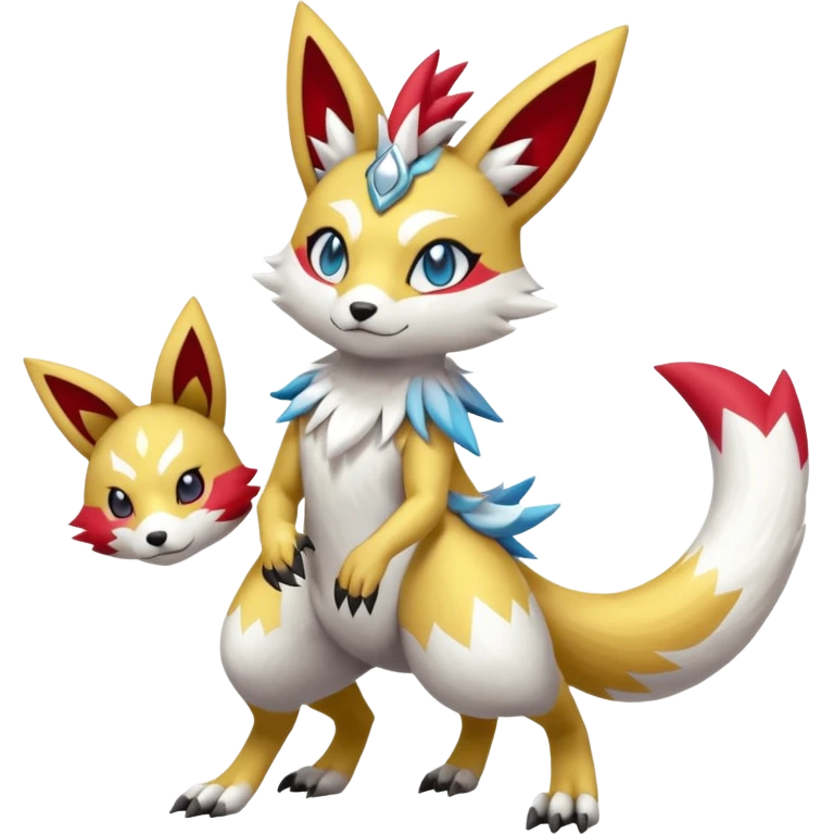 WereGarurumon-Lumine-Meloetta-Renamon-Zangoose-fusion-hybrid-creature (full body) emoji