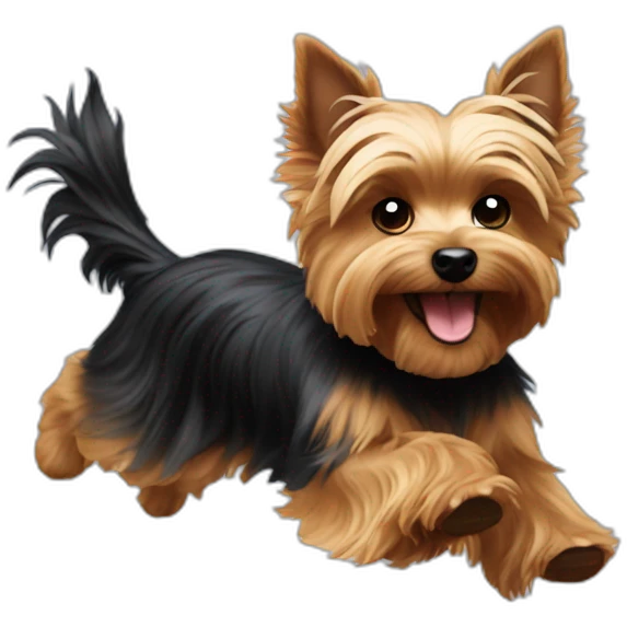 running so fast Yorkshire Terrier emoji