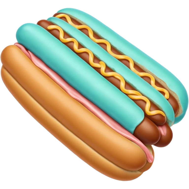 a blue colored hotdog bun with a minty colored hotdog in the middle of it emoji