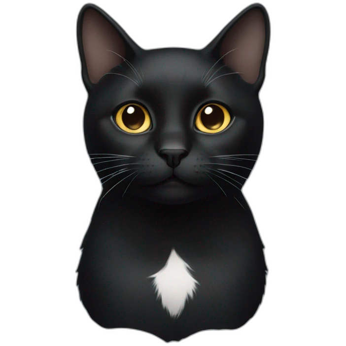 Black cat with white nose emoji