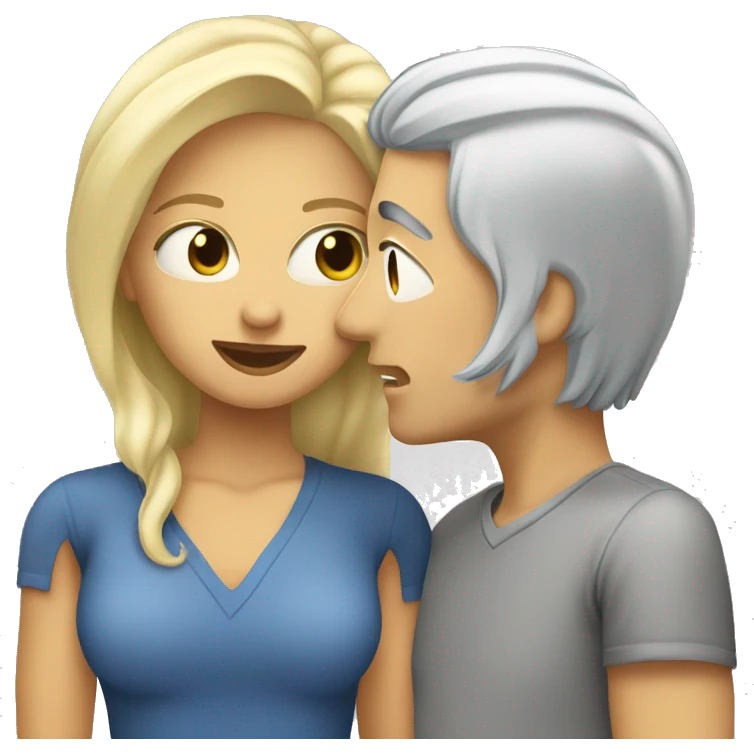 blond-hair-woman-and-gray-hair-man-kisses emoji