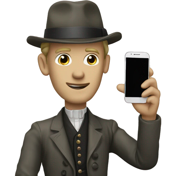 Johan Thorbecke making a photo with a smartphone emoji