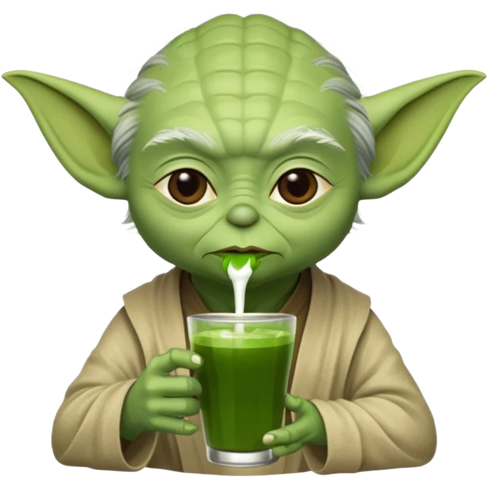 yoda drinking matcha emoji